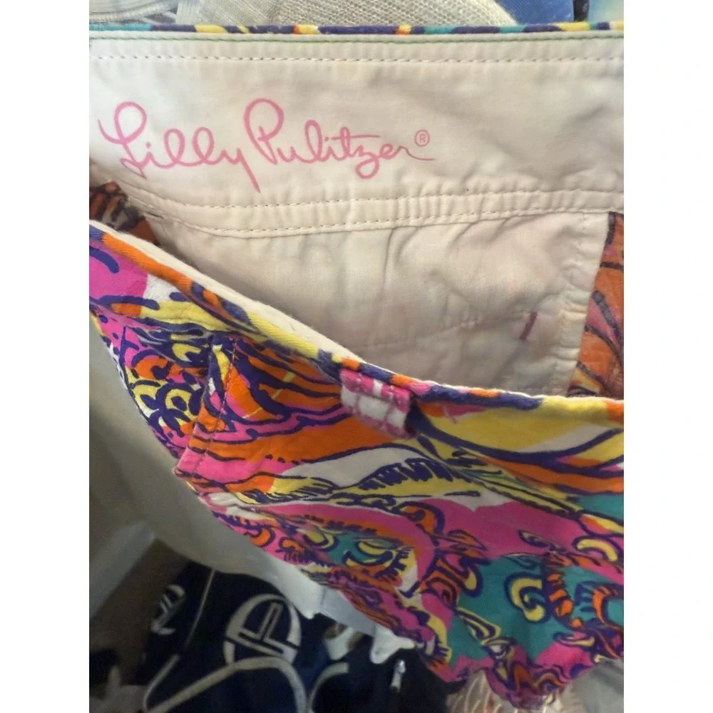 Lilly Pulitzer The Callahan Short Women's Size 2 Textured Paisley Print Cotton - Picture 2 of 4